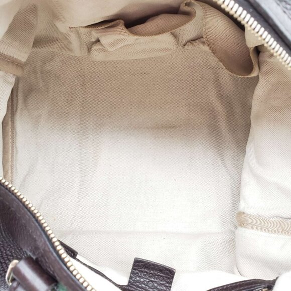 100% Authentic Gucci Web Brown Boston Leather Shoulder Bag 635-11292021 - Picture 15 of 16